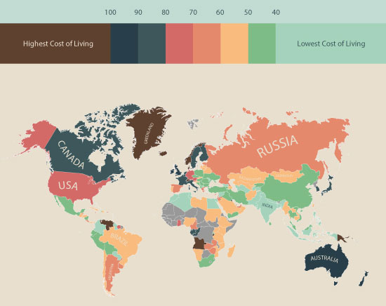 Global Living Costs Map